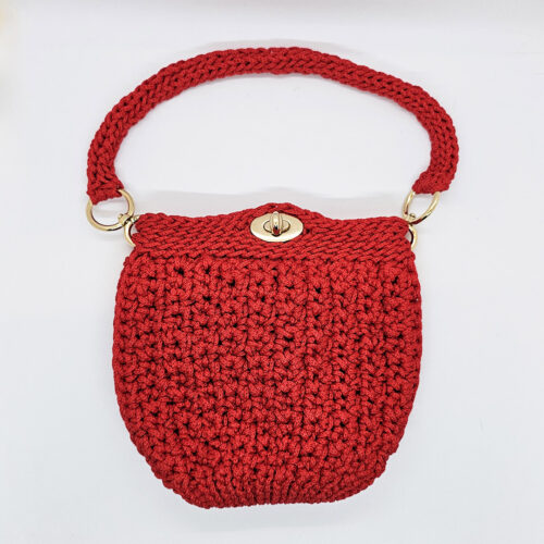 szydelkowa torebka handmade czerwona mala (1)