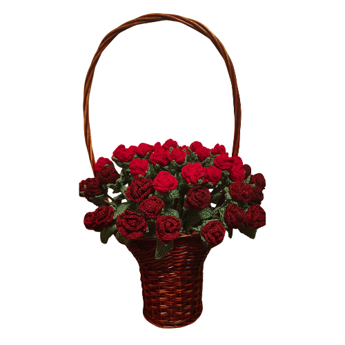 dziergany kwiat roza bukiet (1)